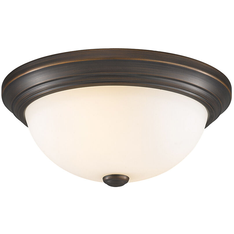 Kipson 2 Light 13 inch Rubbed Bronze Flush Mount Ceiling Light